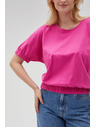 Moodo Fuchsiafarbenes Damen-T-Shirt aus Baumwolle Moodo