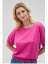 Moodo Fuchsiafarbenes Damen-T-Shirt aus Baumwolle Moodo