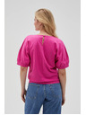 Moodo Fuchsiafarbenes Damen-T-Shirt aus Baumwolle Moodo