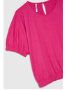 Moodo Fuchsiafarbenes Damen-T-Shirt aus Baumwolle Moodo