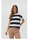 Moodo Blau-weiß gestreiftes Damen-T-Shirt Moodo