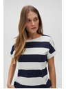 Moodo Blau-weiß gestreiftes Damen-T-Shirt Moodo