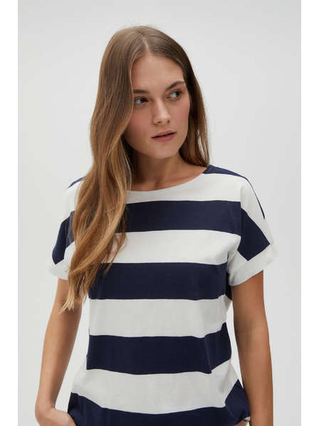 Moodo Blau-weiß gestreiftes Damen-T-Shirt Moodo