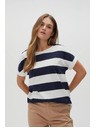 Moodo Blau-weiß gestreiftes Damen-T-Shirt Moodo