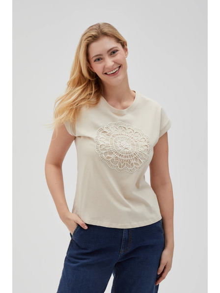 Moodo Hellbeiges Damen-T-Shirt Moodo