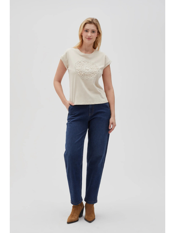 Moodo Hellbeiges Damen-T-Shirt Moodo