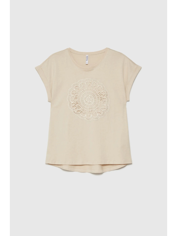 Moodo Hellbeiges Damen-T-Shirt Moodo