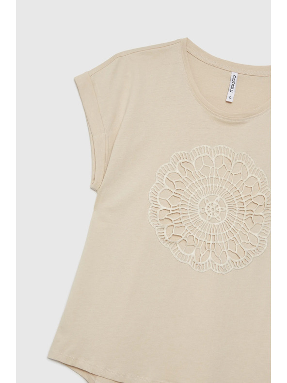 Moodo Hellbeiges Damen-T-Shirt Moodo