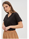 Moodo Schwarzes Damen-T-Shirt Moodo