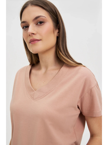 Moodo Hellbraunes Damen-T-Shirt Moodo