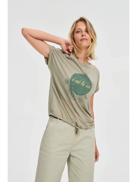 Moodo Olivgrünes Damen-T-Shirt Moodo