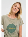 Moodo Olivgrünes Damen-T-Shirt Moodo
