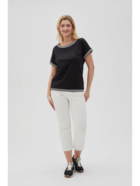 Moodo Schwarzes Damen Long Shirt Moodo