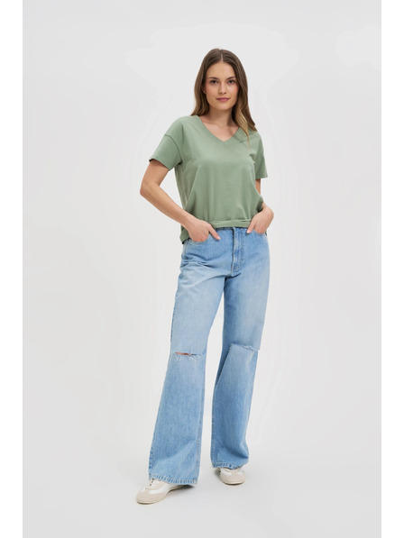 Moodo Olivgrünes Damen-T-Shirt Moodo