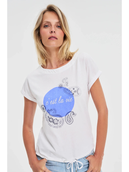 Moodo Weißes Damen-T-Shirt Moodo