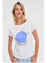 Moodo Weißes Damen-T-Shirt Moodo