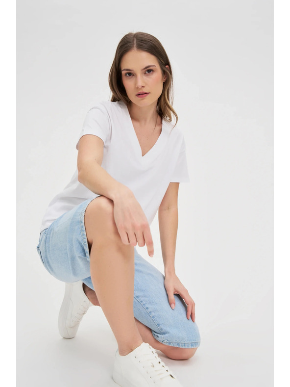 Moodo Weißes Damen-T-Shirt Moodo