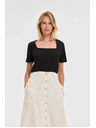Moodo Schwarzes Damen Long Shirt Moodo