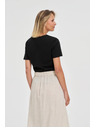 Moodo Schwarzes Damen Long Shirt Moodo