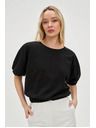 Moodo Schwarzes Damen-T-Shirt aus Baumwolle Moodo