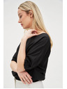 Moodo Schwarzes Damen-T-Shirt aus Baumwolle Moodo