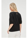 Moodo Schwarzes Damen-T-Shirt aus Baumwolle Moodo