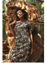 Moodo Leinenkleid mit Aufdruck