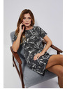Moodo Leinenkleid mit Aufdruck