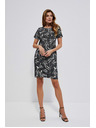 Moodo Leinenkleid mit Aufdruck
