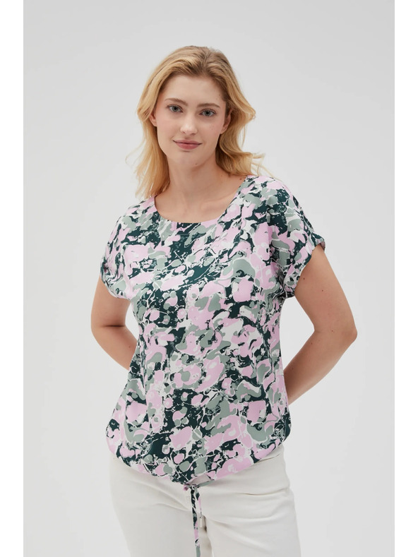 Moodo Rosa Damenbluse mit Bindung