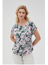 Moodo Rosa Damenbluse mit Bindung