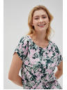 Moodo Rosa Damenbluse mit Bindung