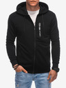 Edoti Schwarzes Herren-Sweatshirt mit Kapuze und Reißverschluss Edoti