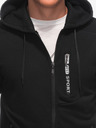 Edoti Schwarzes Herren-Sweatshirt mit Kapuze und Reißverschluss Edoti