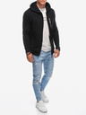 Edoti Schwarzes Herren-Sweatshirt mit Kapuze und Reißverschluss Edoti