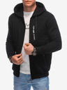 Edoti Schwarzes Herren-Sweatshirt mit Kapuze und Reißverschluss Edoti
