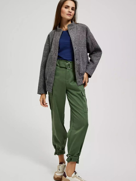 Moodo Grau melierter Bomberjacke