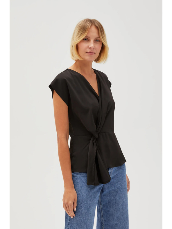 Moodo Schwarze Damenbluse