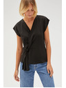 Moodo Schwarze Damenbluse