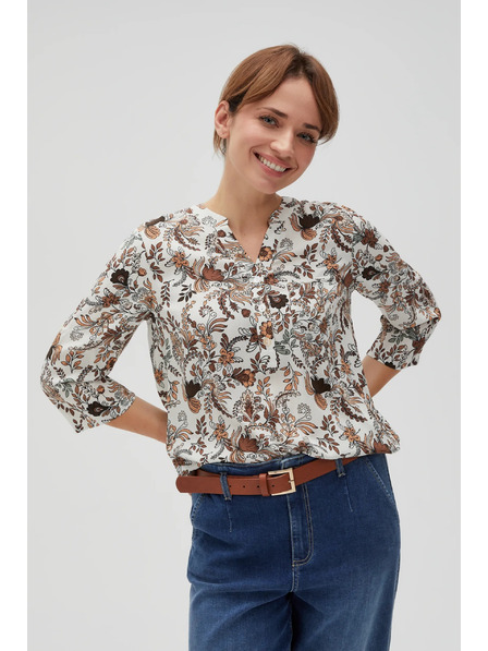 Moodo Beige Damenbluse