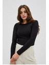 Moodo Schwarzes Damen-Langarmshirt