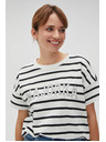Moodo Weißes gestreiftes Damen-T-Shirt