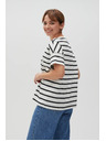 Moodo Weißes gestreiftes Damen-T-Shirt