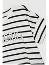 Moodo Weißes gestreiftes Damen-T-Shirt