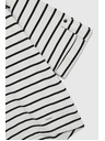Moodo Weiß-schwarzes gestreiftes lockeres T-Shirt