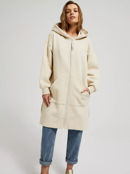 Moodo Beige lange Jacke