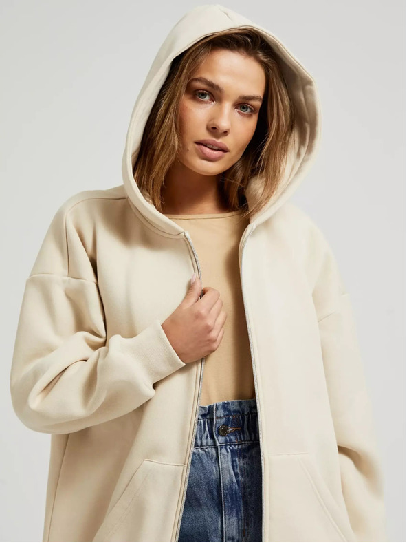 Moodo Beige lange Jacke