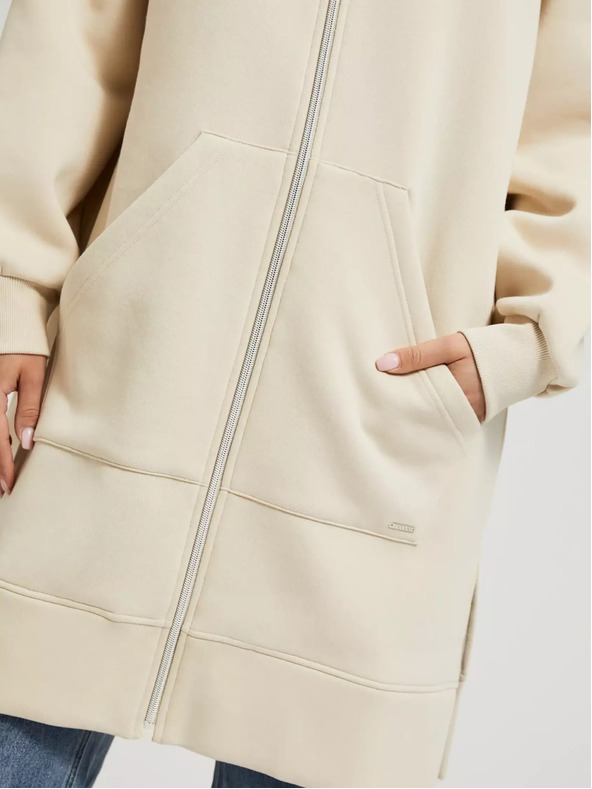 Moodo Beige lange Jacke