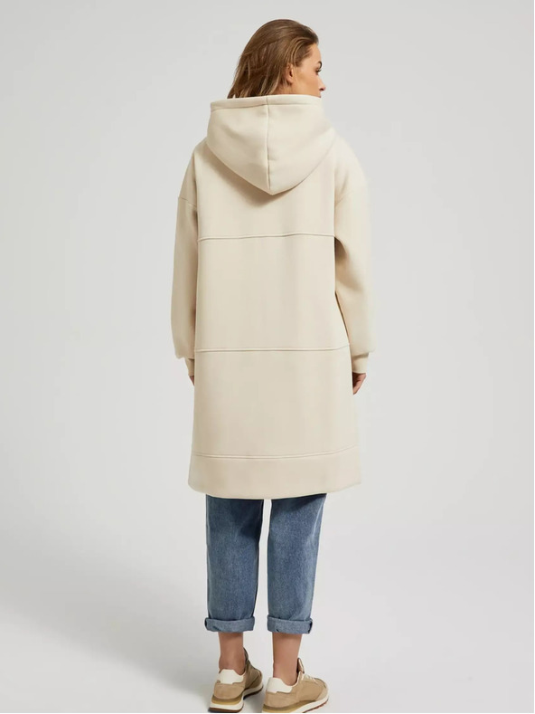 Moodo Beige lange Jacke