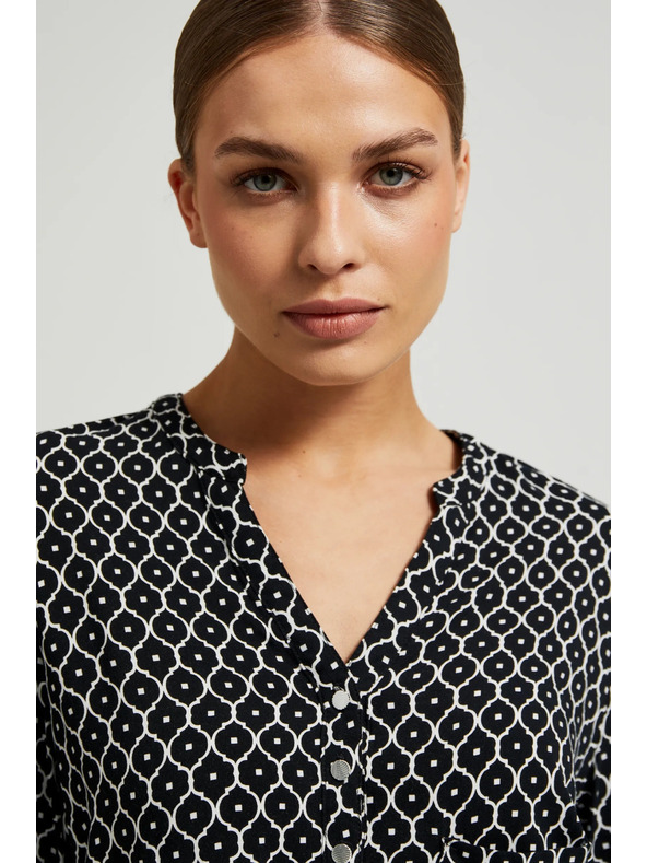 Moodo Schwarz-weißes Damenhemd